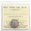 Image 1 : 1876H Newfoundland 10-cent ICCS Certified VG-10.
