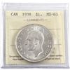 Image 1 : 1938 Canada Silver $1 ICCS Certified MS-63.