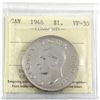 Image 1 : 1946 Canada Silver $1 ICCS Certified VF-30.
