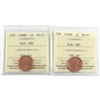 Image 1 : 1998W & 2000W Canada 1-cent ICCS Certified MS-67 Numismatic BU. 2pcs