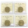 Image 1 : 2013, 2014, 2015 & 2016 Canada Loon $1 ICCS Certified MS-65. 4pcs