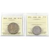 Image 1 : 1919C Newfoundland 25-cent ICCS Certified F-15 & 1918C Newfoundland 50-cent ICCS VG-10. 2pcs