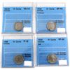 Image 1 : 1903-1956 Canada 10-cent CCCS Certified - 1903H VG-10, 1938 EF-40 (Polished), 1948 F-15 & 1956 Dot V