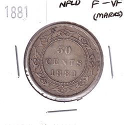 1881 Newfoundland 50-cent F-VF (Marks).