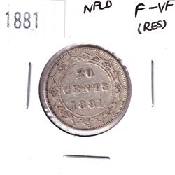 1881 Newfoundland 25-cent F-VF (Residue).
