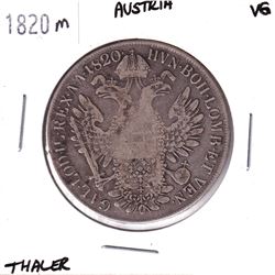 1820M Austria Thaler Very Good.