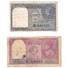 Image 1 : 1937 India 2 Rupees Pick #17a Very Good (Damaged) & 1940 1 Rupee Pick #25a Fine (Tears). 2pcs