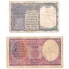 Image 2 : 1937 India 2 Rupees Pick #17a Very Good (Damaged) & 1940 1 Rupee Pick #25a Fine (Tears). 2pcs