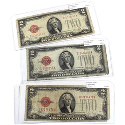 1928 United States $2 Banknotes - FR#1507 & 2x FR#1508. 3pcs