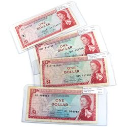 1965 East Caribbean States $1 Banknotes All Very Fine - Pick #13a, 13c, 13d & 13m (Notes contain var