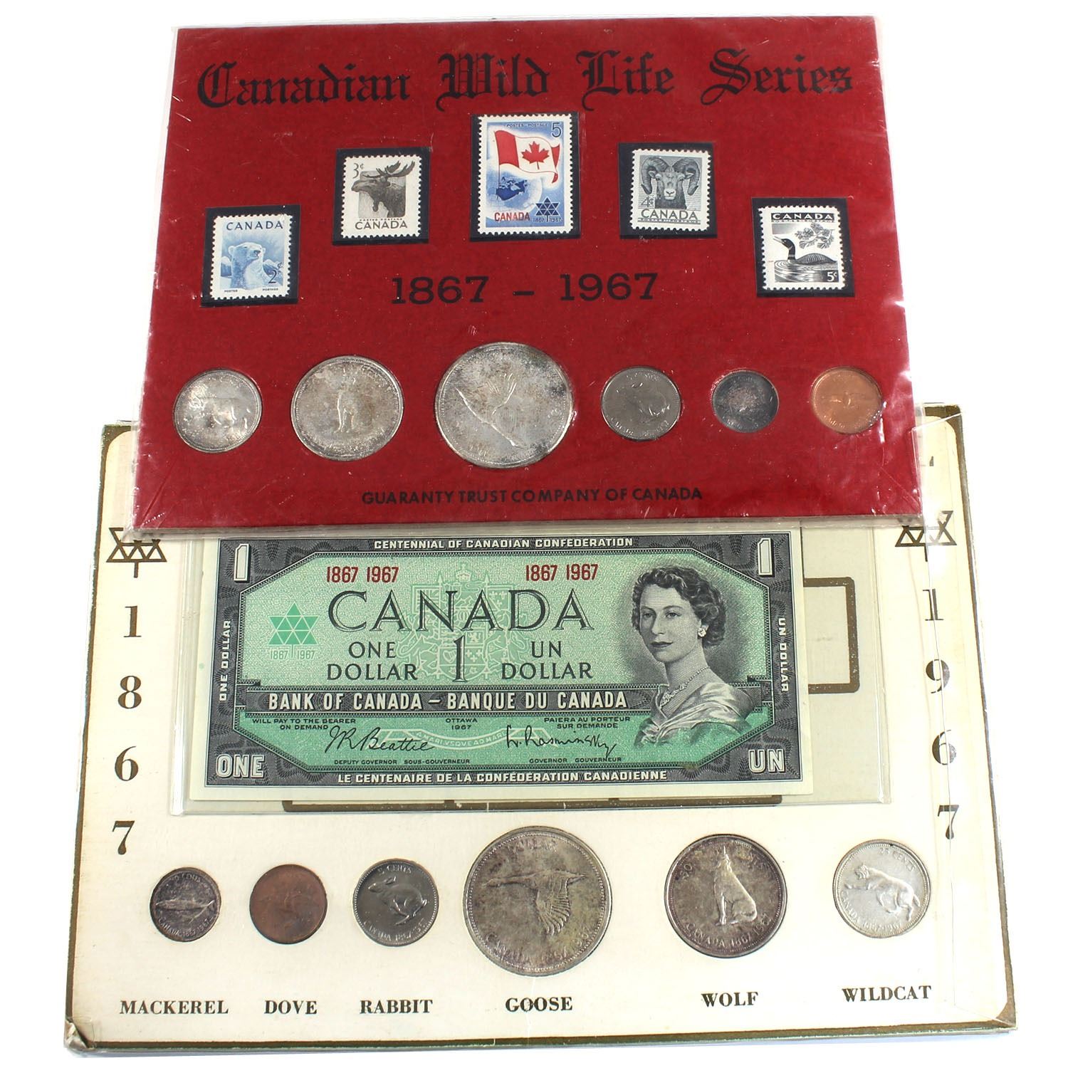 2x 18671967 Canada Centennial 6Coin Sets. One of the sets contains a