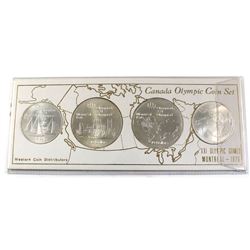 1973 Canada 1976 Montreal Olympic 4-coin $5 & $10 Sterling Silver Set in Western Coin Distributors H