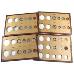 1929-1960 Canada 1-cent, 5-cent, 10-cent & 25-cent in Cardboard Holders - 1929, 1930, 1947, 1955, 19