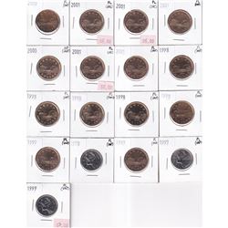 Estate Lot 1998-2001 Canada 25-cent & Loon Dollar Proof Like Collection (impaired). The following co