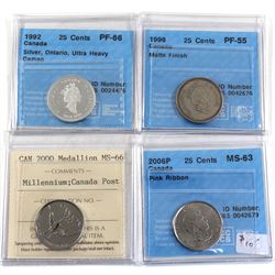 Lot of Canada Certified Commemorative Coins - 1992 25-cent Silver Ontario CCCS PF-66 Ultra Heavy Cam