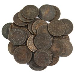Lot of Mixed Canadian Victorian Large Cents. 30pcs