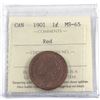 Image 1 : 1-cent 1901 ICCS Certified MS-65 RED! Deep cheery red tones with strong strike details.