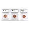 Image 2 : Group Lot 3x 1-cent PCGS Certified MS-6 RED. Lot includes 1957, 1958 & 1959! 3pcs
