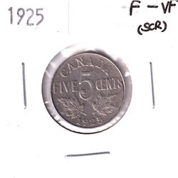 5-cent 1925 F-VF (lightly scratched on obverse) *Key Date*