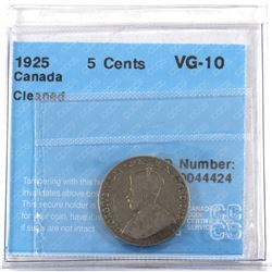 5-cent 1925 CCCS Certified VG-10 (cleaned)