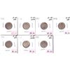 Image 1 : Group Lot 7x George 5th Silver 10-cent. Lot includes: 1915, 1916, 1917, 1918, 1919, 1920, & 1921. Al
