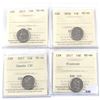 Image 1 : Group Lot 4x 5-cent ICCS Certified All MS-66! Lot includes 2015, 2016, 2017 150th, 2017 Bluenose. 4p