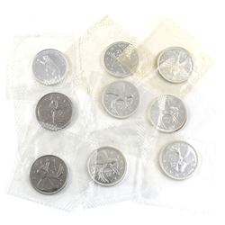 Group Lot of 9x Proof Like 25-cent still sealed in Pliofilm. Lot includes: 1961, 1962, 1963, 1964, 1