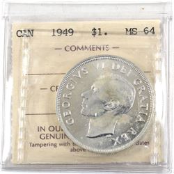 $1 1949 ICCS Certified MS-64 (spots)