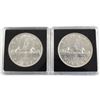 Image 1 : Pair of both Varieties 1957 Silver $1, Receive a Full Water Lines and 1 Water Line. Coins are AU to 