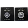 Image 1 : Set of 2x 1967 Commemorative Coins. Lot includes a Silver $1 and a 50-cent. Coins are Proof-Like and