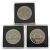 Image 1 : Set of 3x 1968 Nickel Dollar Varieties. Lot includes a Regular Island, No Island and An Extra Water
