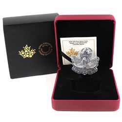 2016 $10 Canada Geese Maple Leaf Shaped Silhouette Fine Silver Coin (TAX Exempt).