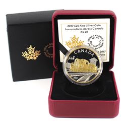2017 $20 Locomotives Across Canada - RS 20 Fine Silver Coin (capsule lightly scratched). TAX Exempt