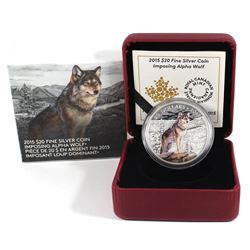 2015 Canada $20 Imposing Alpha Wolf Fine Silver Coin (TAX Exempt).