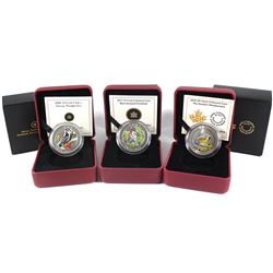 2008-2014 Canada 25-cent Birds of Canada - 2008 Downy Woodpecker, 2012 Rose-Breasted Grosbeak & 2014