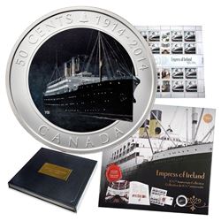 *1914-2014 Canada 50-Cents Empress of Ireland Centenary Coin and Stamp Collection.
