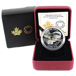 2016 Canada $20 Aircraft of the First World War - Curtiss H12 Fine Silver Coin (dark spots on red di