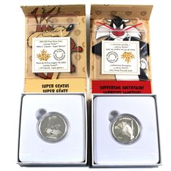 2015 Canada $10 Looney Tunes Fine Silver Coins - Wile E. Coyote - "Super Genius" & Sylvester the Cat