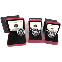 2004 Canada Special Edition Poppy, 2010 Canadian Navy & 2011 Parks Canada Proof Silver Dollars (2004