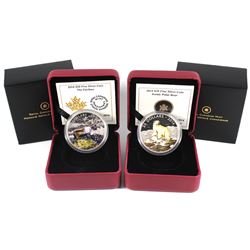 2014 Canada $20 The Caribou & The Iconic Polar Bear Fine Silver Coins (Caribou is lightly toned & Po