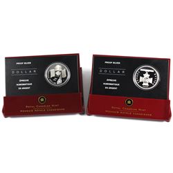 2005 & 2006 Canada Proof Silver Dollars (missing outer sleeves & capsules are lightly scratched). 2p