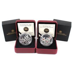 2011 Canada $20 Crystal Snowflake Fine Silver Coins - Montana & Hyacinth. 2pcs (TAX Exempt)