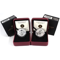 2013 Canada $10 Year of the Snake - Regular & Chinese Character Fine Silver Coins. 2pcs (TAX Exempt)
