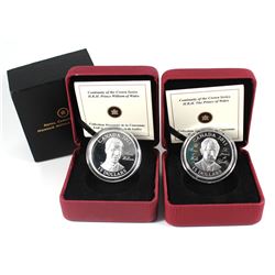 2011 Canada $15 Prince of Wales & Prince William of Wales Ultra High Relief Sterling Silver Coins (P