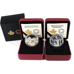 2014 Canada $10 70th Anniversary of D-Day & 2014 $10 The Mobilisation of Our Nation Fine Silver Coin