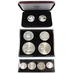 Group Lot of Canada Olympic Sterling Silver Coins. You will receive 1976 4x $5 and 4x $10 & 2x 1992 