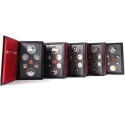 1986-1990 Canada Proof Double Dollar Sets (Silver dollars are toned & 1987 missing COA). 5pcs
