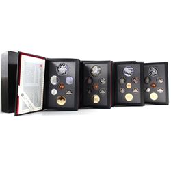 1992-1995 Canada Proof Double Dollar Sets in Hard Plastic Outer Casings (Silver dollars are toned).