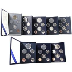 1981-1989 (missing 1988) Canada Specimen Sets (1982 5-cent capsule cracked, 1986 missing COA, 1986 5