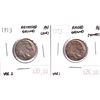 Image 1 : Pair of 2x 1913 USA Buffalo Nickels. Lot includes a Recessed Ground AU & Raised Ground AU. Coin has 
